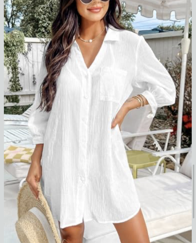 شومیز تابستانی برند cupshe سایز M شومیز سفید زنانه