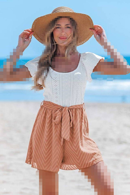 جامپ سوییت زنانه رامپر سفید کمردار اورجینال برند کپشی