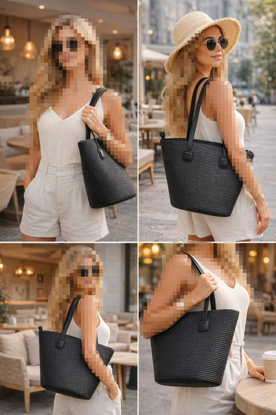 کیف حصیری دستی و شانه ای آستر دار اورجینال